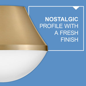 Naiel 11" One Light Small Flush Mount, Lacquered Brass