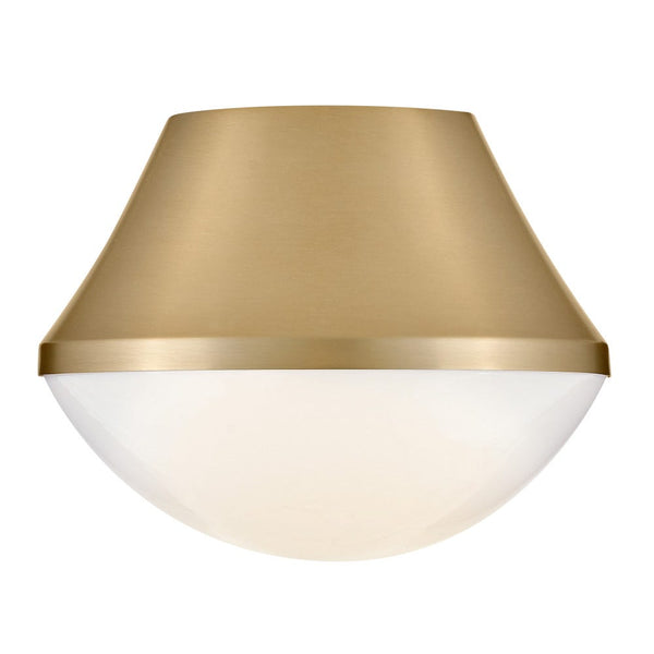 Naiel 11" One Light Small Flush Mount, Lacquered Brass