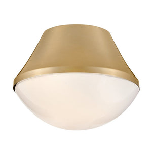 Naiel 11" One Light Small Flush Mount, Lacquered Brass
