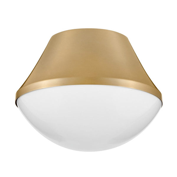 Naiel 11" One Light Small Flush Mount, Lacquered Brass