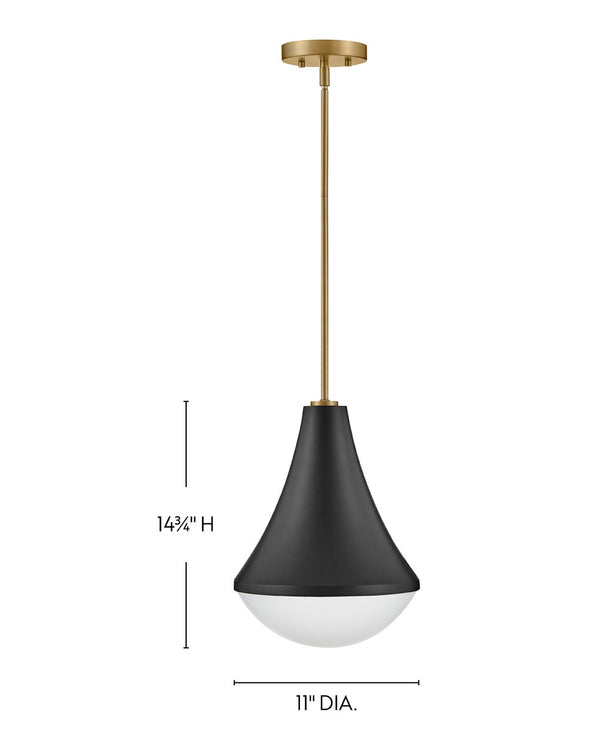 Naiel 11" One Light Small Pendant, Black