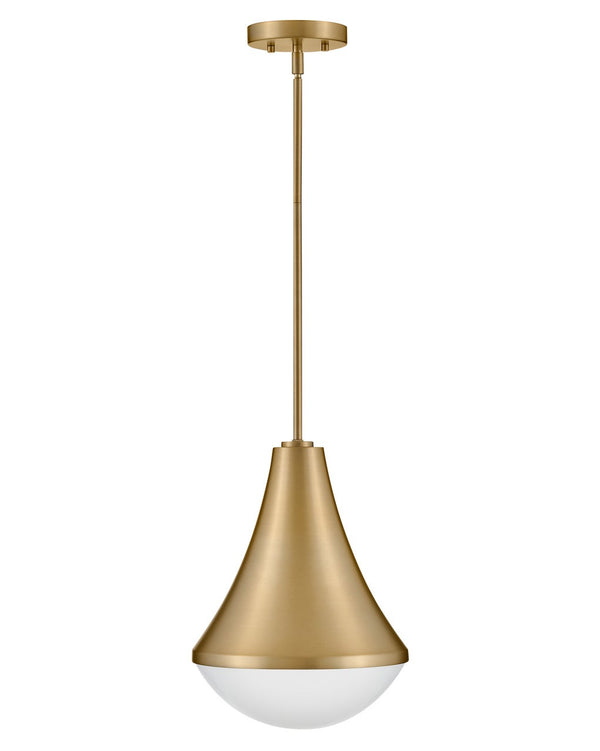 Naiel 11" One Light Small Pendant, Lacquered Brass