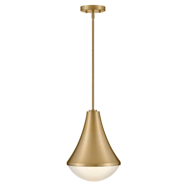 Naiel 11" One Light Small Pendant, Lacquered Brass