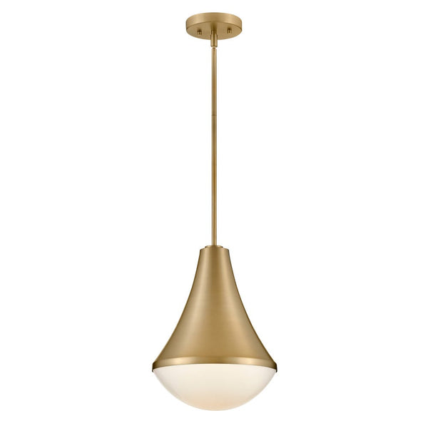 Naiel 11" One Light Small Pendant, Lacquered Brass