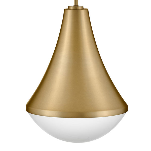 Naiel 11" One Light Small Pendant, Lacquered Brass