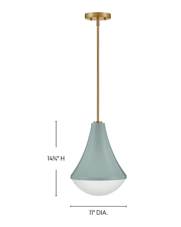 Naiel 11" One Light Small Pendant, Seafoam