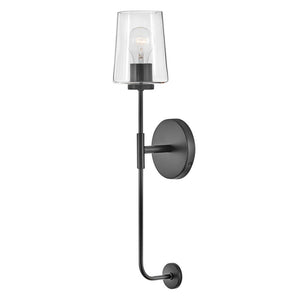 Quaan 5" Large Single Light Tall Sconce, Black