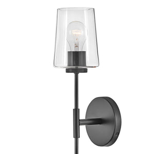 Quaan 5" Large Single Light Tall Sconce, Black