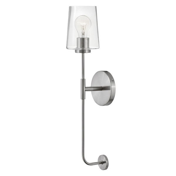 Quaan 5" Large Single Light Tall Sconce, Brushed Nickel