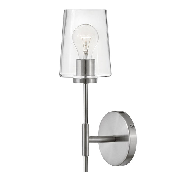 Quaan 5" Large Single Light Tall Sconce, Brushed Nickel