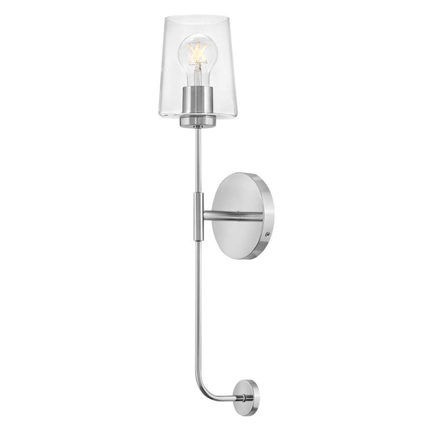 Quaan 5" Large Single Light Tall Sconce, Chrome