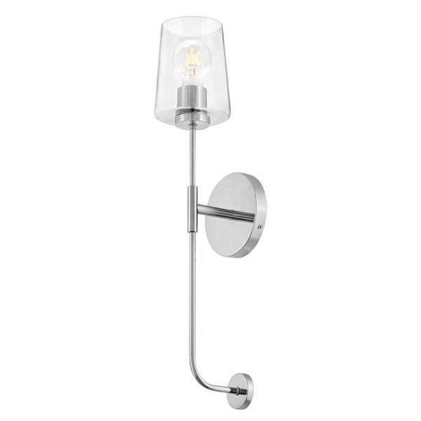 Quaan 5" Large Single Light Tall Sconce, Chrome
