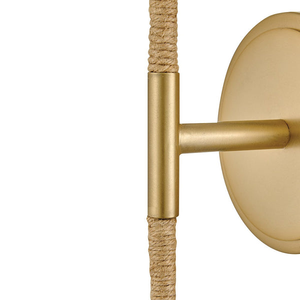 Quaan 5" Large Single Light Tall Sconce, Lacquered Brass / Etched Opal Glass