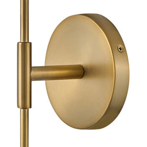 Quaan 5" Large Single Light Tall Sconce, Lacquered Brass / Clear Glass