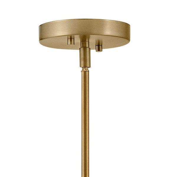 Alar 15" One Light Medium Pendant, Lacquered Brass / Clear Glass