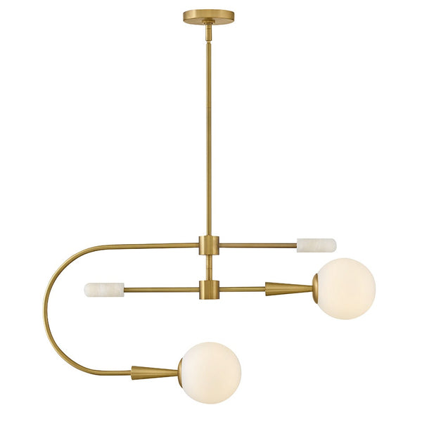 Elette 32" Two Lights Medium Single Tier, Lacquered Brass