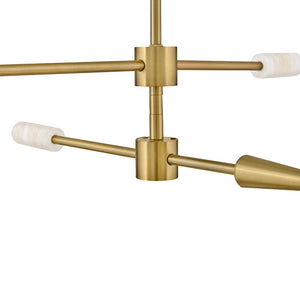 Elette 32" Two Lights Medium Single Tier, Lacquered Brass