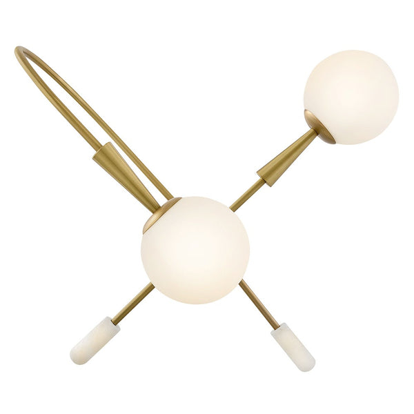 Elette 32" Two Lights Medium Single Tier, Lacquered Brass