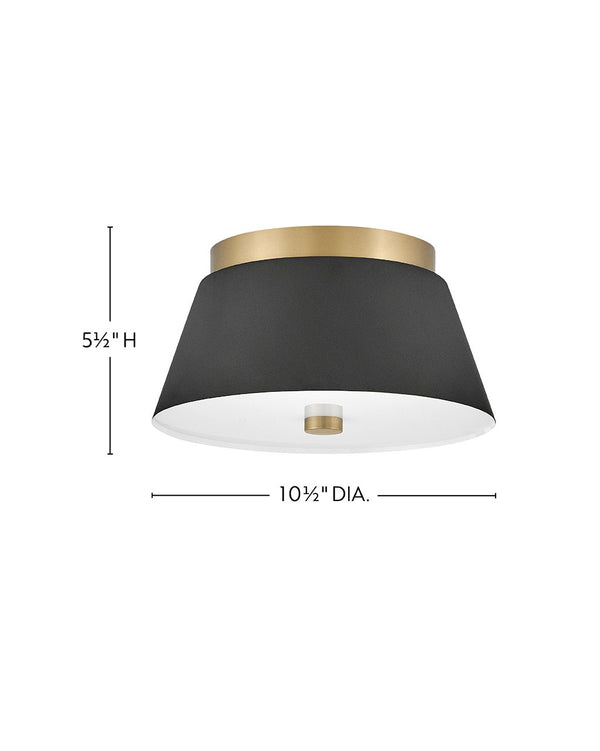 Elvia 10" Two Lights Small Flush Mount, Black