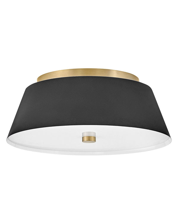 Elvia 14" Two Lights Medium Flush Mount, Black