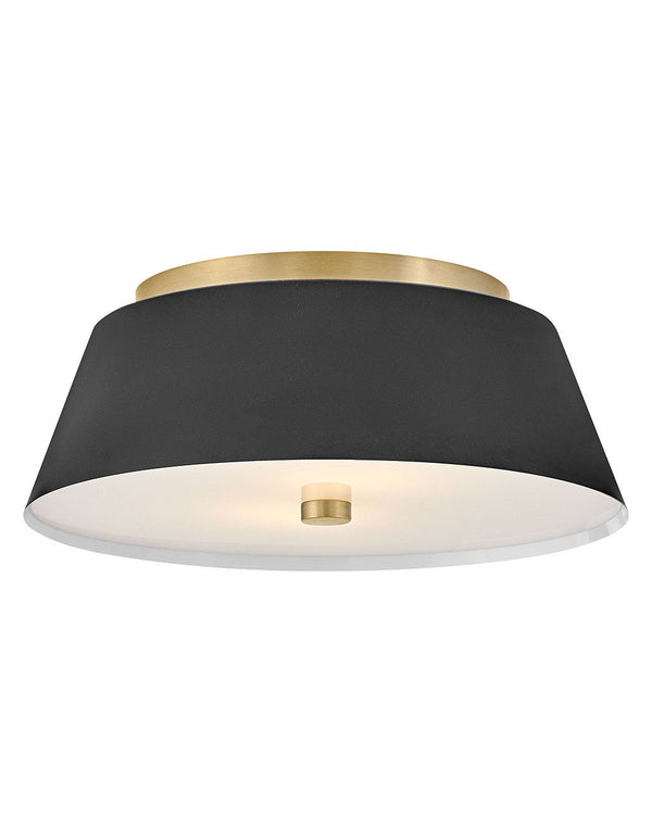 Elvia 14" Two Lights Medium Flush Mount, Black