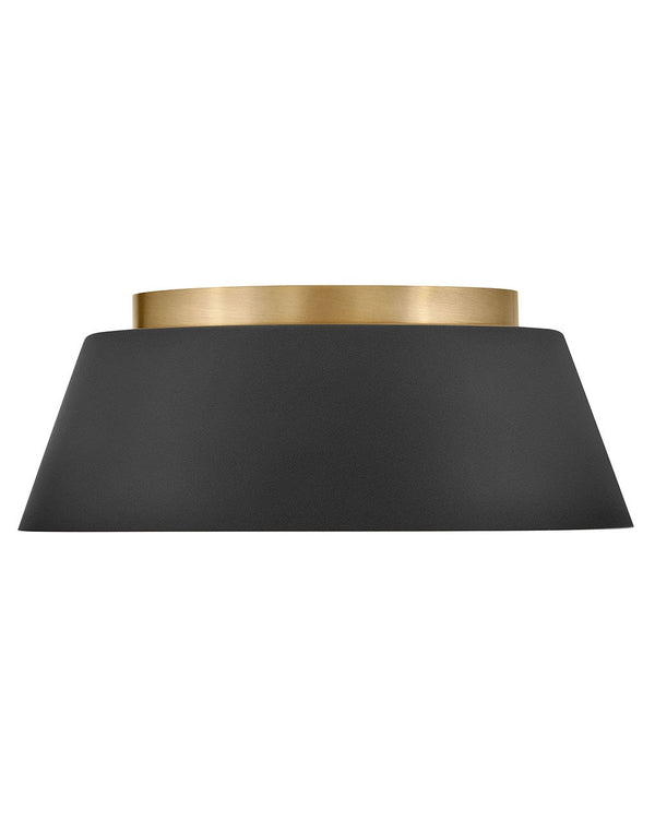 Elvia 14" Two Lights Medium Flush Mount, Black