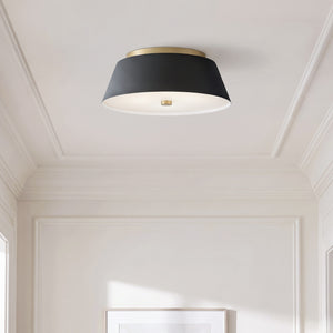 Elvia 14" Two Light Medium Flush Mount, Black