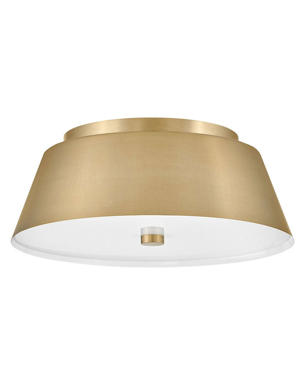 Elvia 14" Two Lights Medium Flush Mount, Lacquered Brass