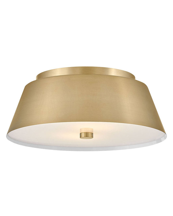Elvia 14" Two Lights Medium Flush Mount, Lacquered Brass