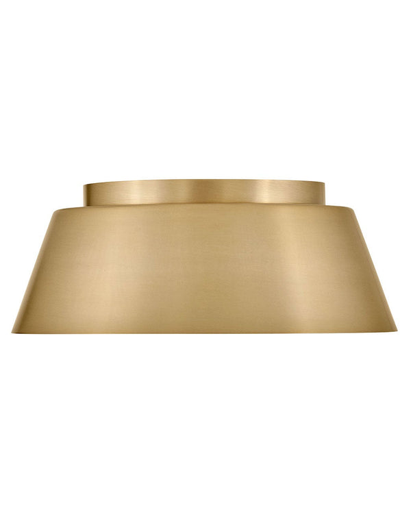 Elvia 14" Two Lights Medium Flush Mount, Lacquered Brass