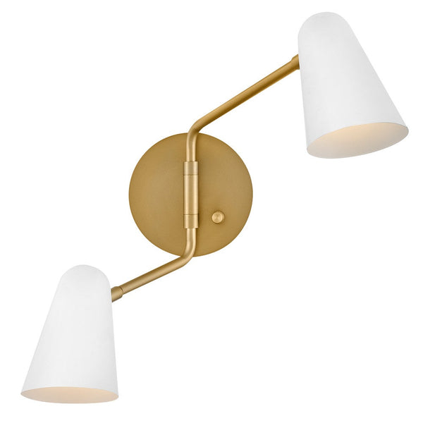 Sason 23" Two Lights Large Sconce, Lacquered Brass