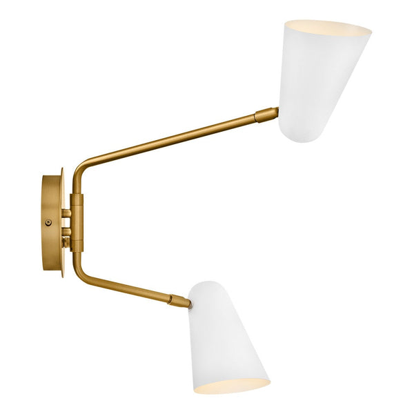 Sason 23" Two Lights Large Sconce, Lacquered Brass