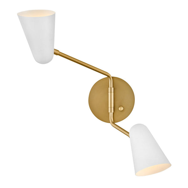 Sason 23" Two Lights Large Sconce, Lacquered Brass