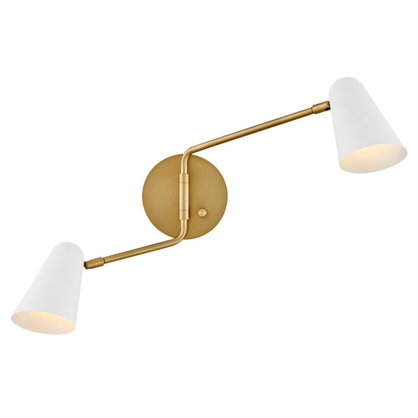 Sason 23" Two Lights Large Sconce, Lacquered Brass