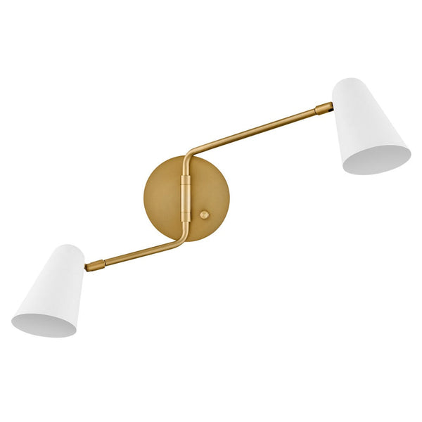 Sason 23" Two Lights Large Sconce, Lacquered Brass