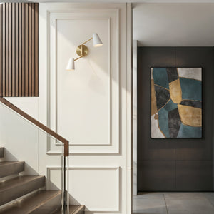 Sason 23" Two Lights Large Sconce, Lacquered Brass