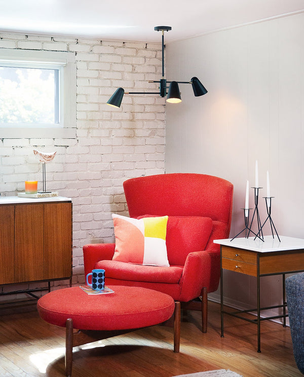 Sason 30" Three Lights Medium Convertible Mobile Single Tier Chandelier, Black