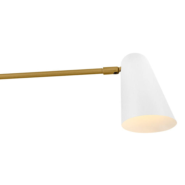 Sason 30" Three Lights Medium Convertible Mobile Single Tier Chandelier, Lacquered Brass / Matte White