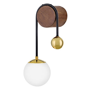 Laan 9" Medium Single Light Sconce, Bright Brass