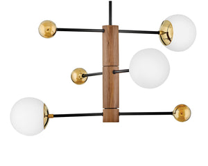 Laan 31" Three Lights Medium Adjustable Multi Tier Chandelier, Bright Brass