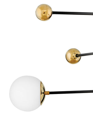 Laan 31" Three Lights Medium Adjustable Multi Tier Chandelier, Bright Brass