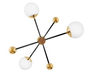 Laan 31" Three Lights Medium Adjustable Multi Tier Chandelier, Bright Brass