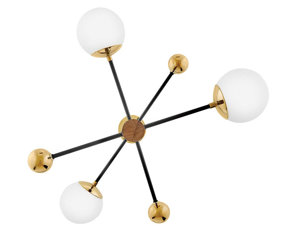 Laan 31" Three Lights Medium Adjustable Multi Tier Chandelier, Bright Brass
