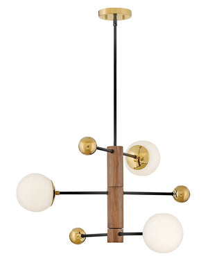 Laan 31" Three Lights Medium Adjustable Multi Tier Chandelier, Bright Brass