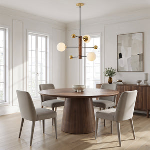 Laan 31" Three Lights Medium Adjustable Multi Tier Chandelier, Bright Brass