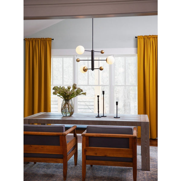 Laan 31" Three Lights Medium Adjustable Multi Tier Chandelier, Black