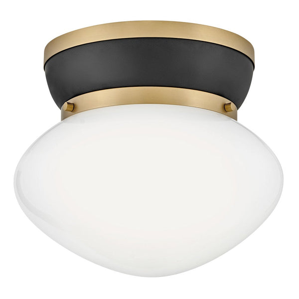 Saton 12" One Light Small Flush Mount, Black
