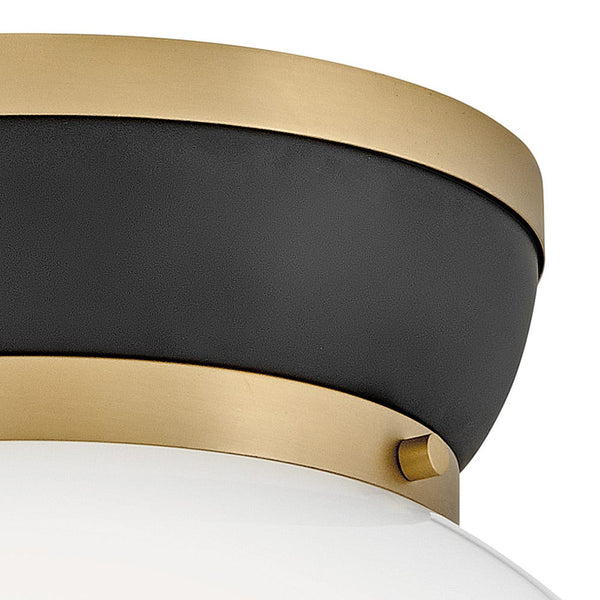 Saton 12" One Light Small Flush Mount, Black