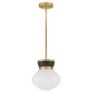 Saton 10" One Light Small Pendant, Black