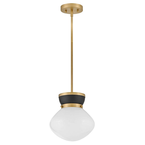 Saton 10" One Light Small Pendant, Black